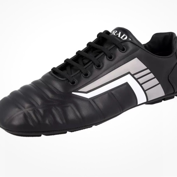 PRADA REV SNEAKERS SHOES 2EG325 BLACK LEATHER NEW US 7 EU 40 40,5 NIB - Picture 3 of 8